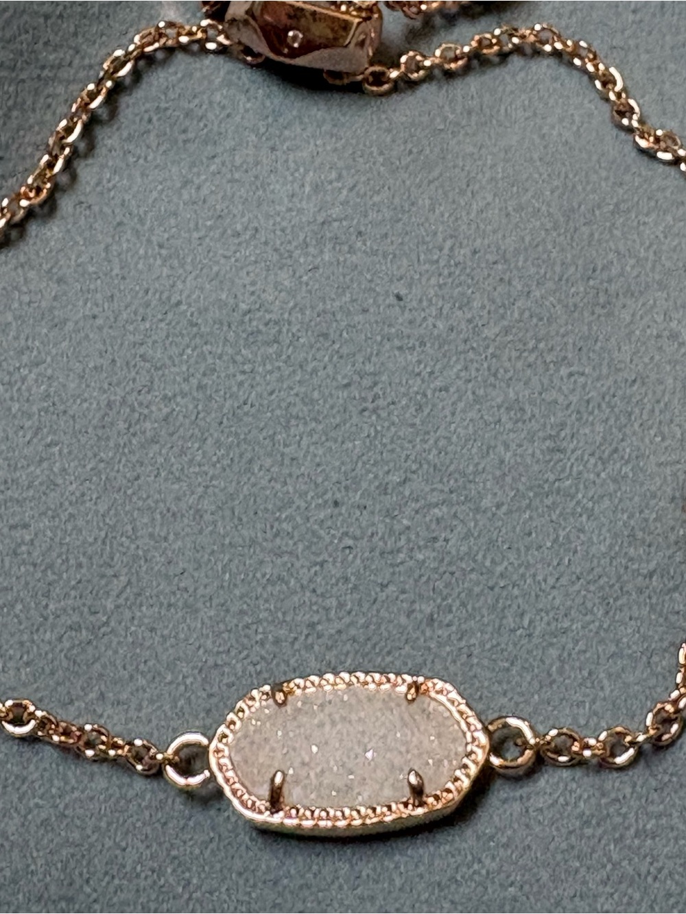 Kendra Scott Rose Gold iridescent Drusy Slider Bracelet - Picture 2 of 2